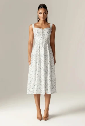 Barbora Floral Midi Sundress (Blue Print)
